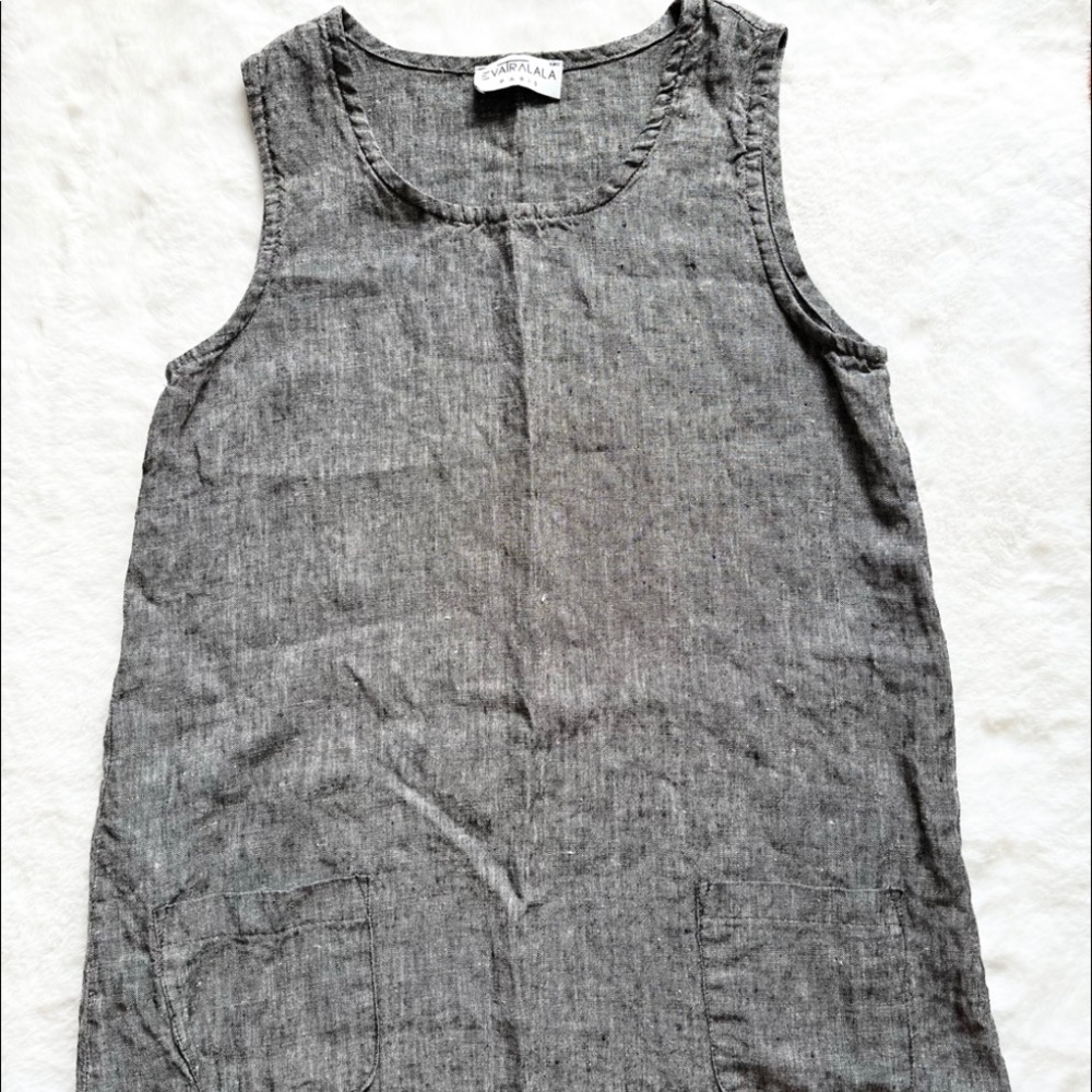 EVA TRALALA PARIS LINEN DRESS Size Medium Lagenlook Minimalist Casual Cool